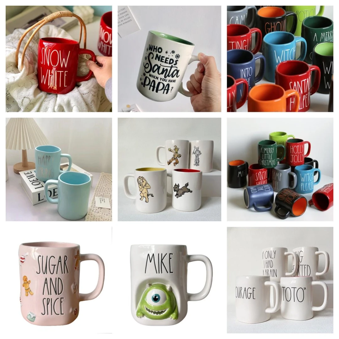 【扣号链接】釉下彩陶瓷手绘ins家用茶杯马克杯餐具陶瓷杯清仓简约