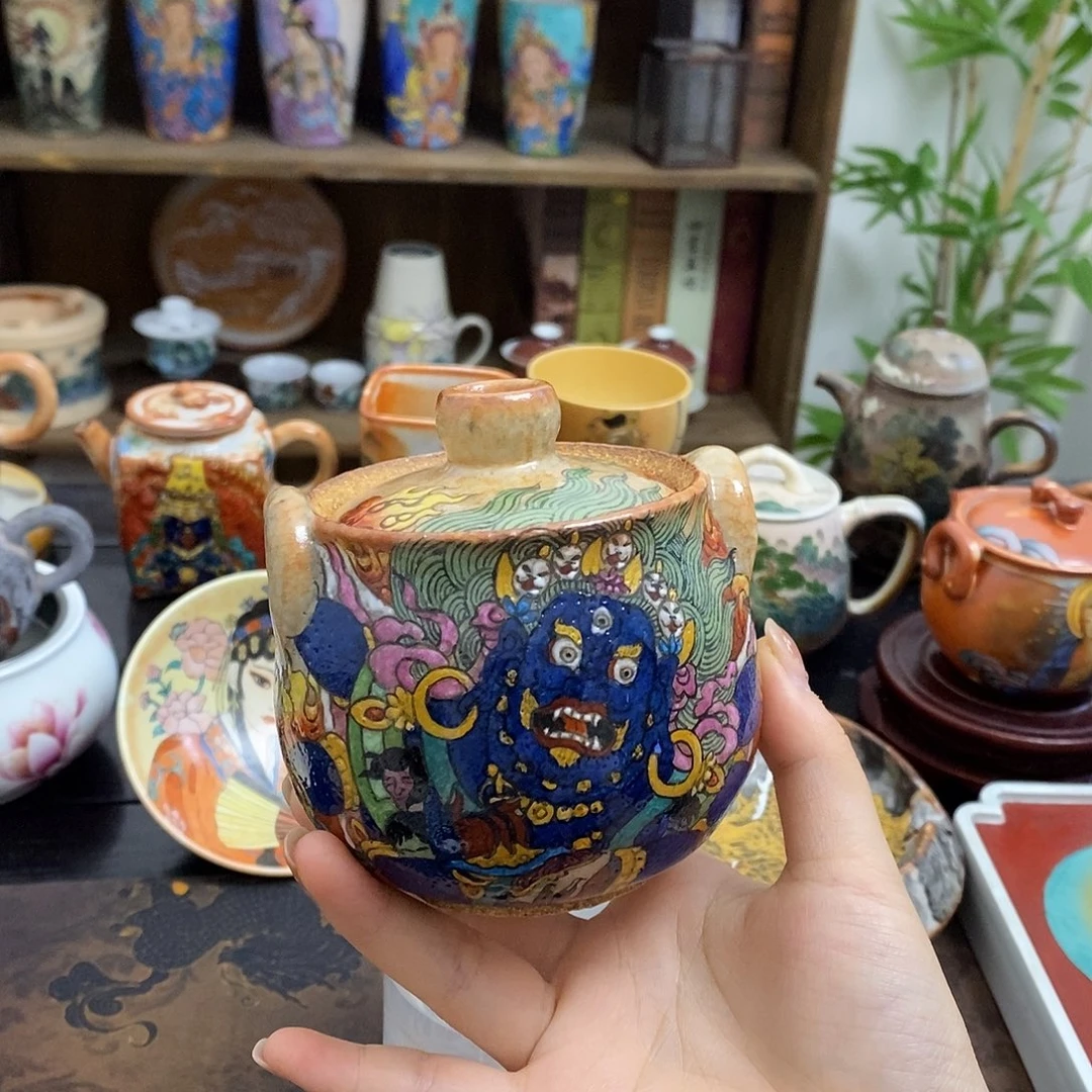 大黑天手工手绘制作茶具