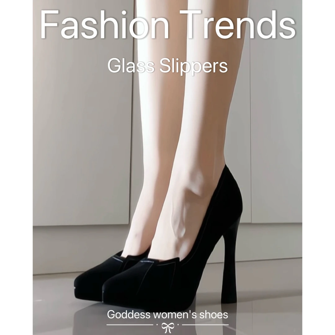 防水台高跟鞋韩版粗跟尖头百搭职业黑色单鞋2025洋气爆款时尚气质