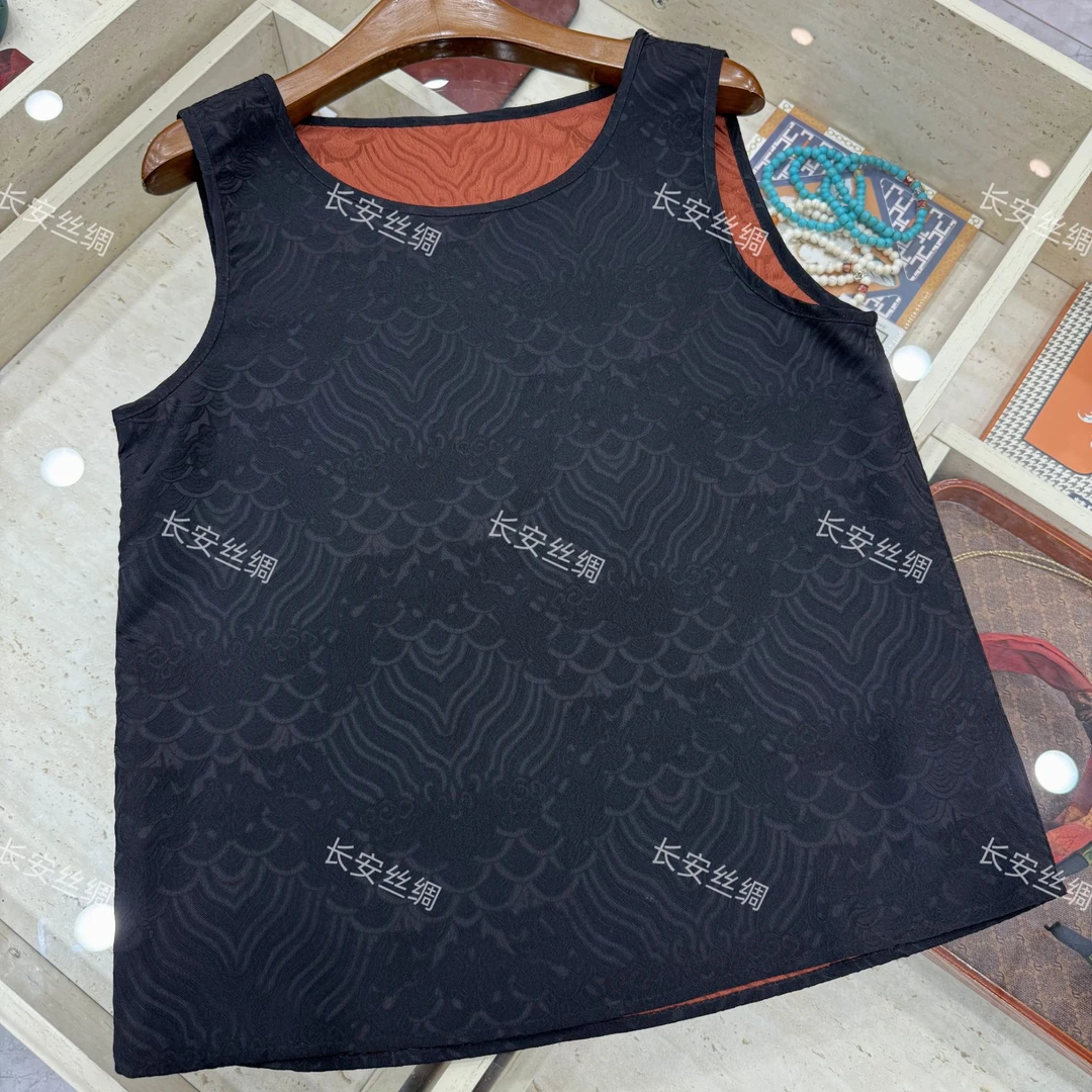 【长安】新中式复古百搭提花双面穿背心女FY5021601