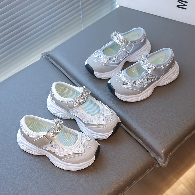 法式亮片运动鞋女鞋子2025春夏季新款仙女风学生鞋1266