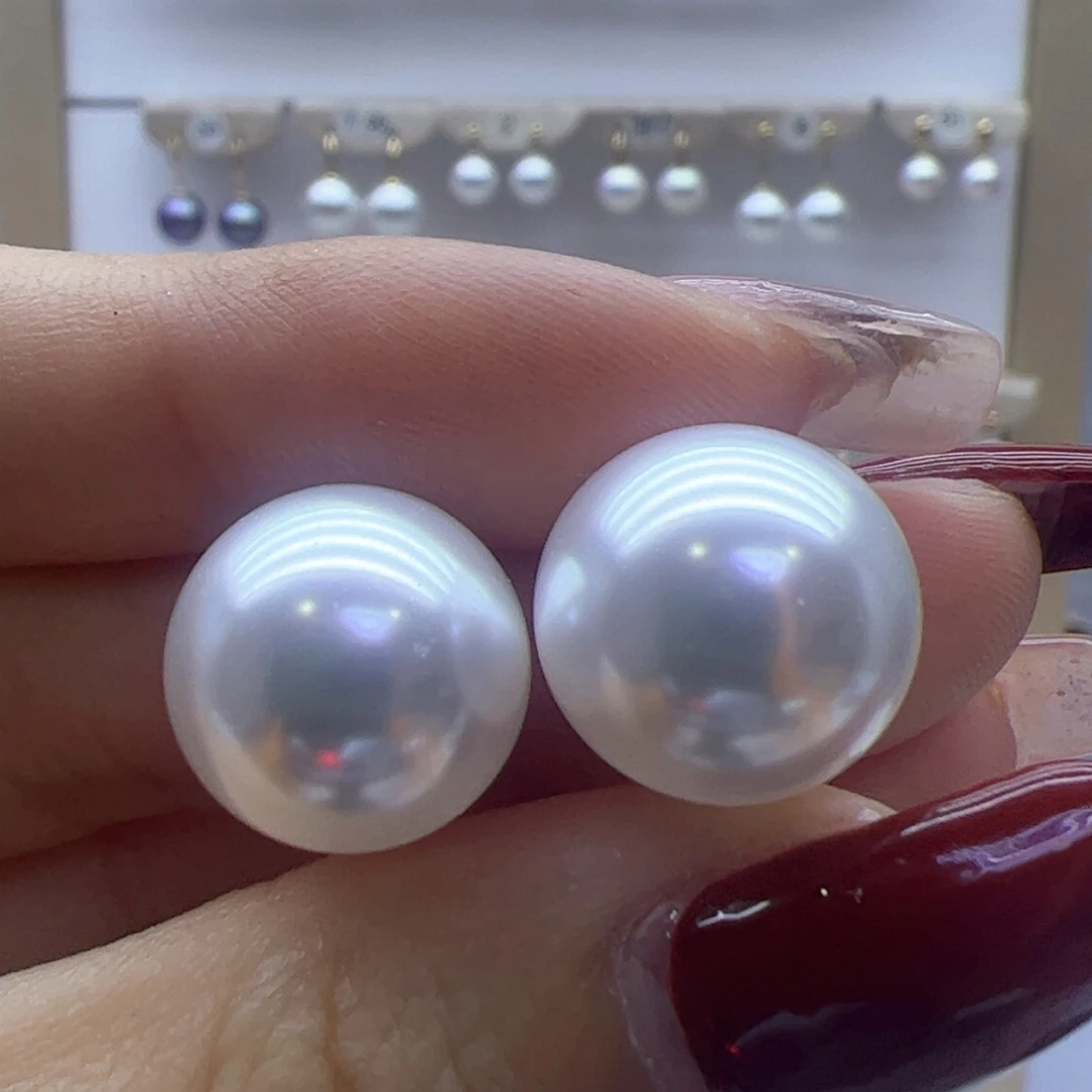 淡水珍珠耳饰18K金镶嵌