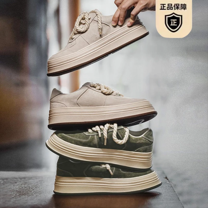 经典高档厚底鞋男鞋秋季新款运动休闲板鞋复古百搭潮鞋子