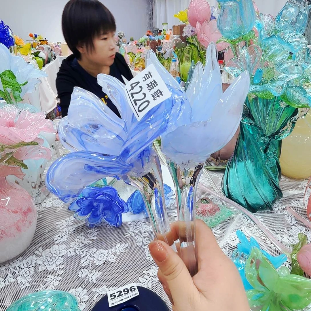 瑕疵一对不退不换琉璃花瓶花器艺术品