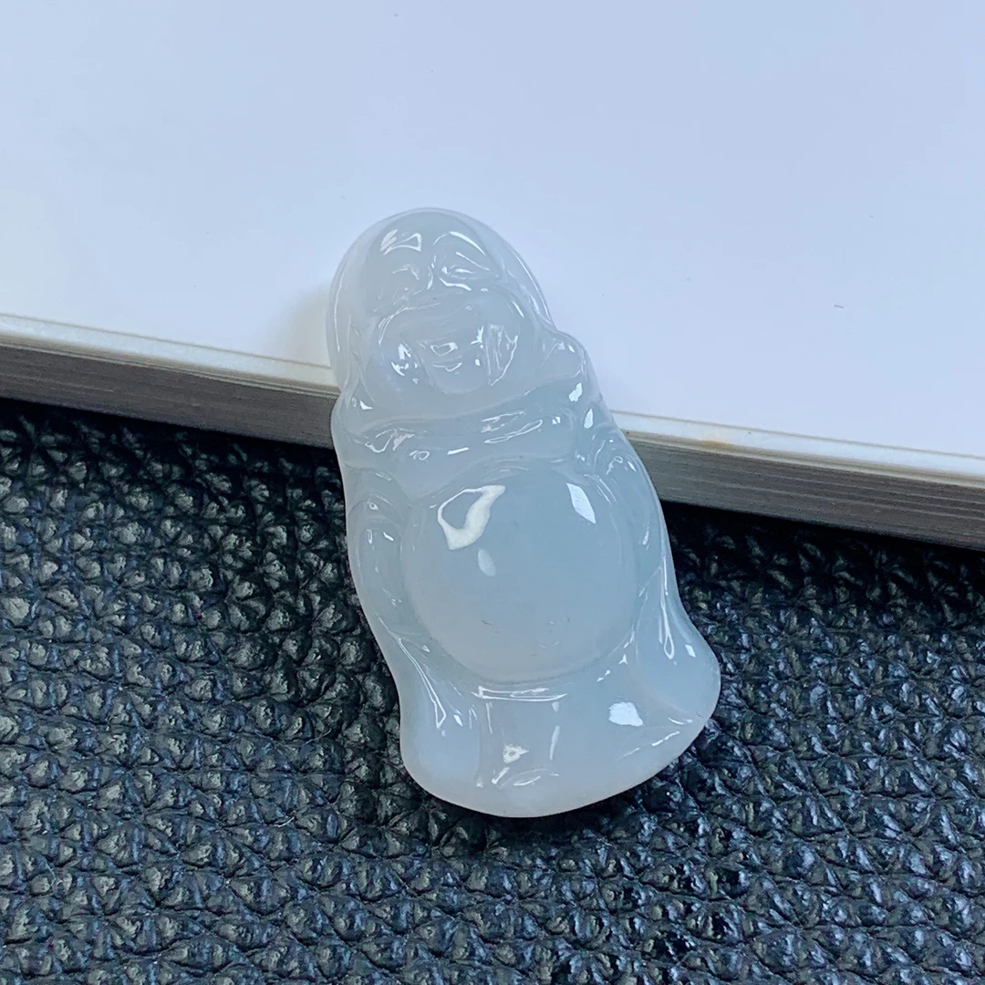 天然翡翠A货站佛吊坠