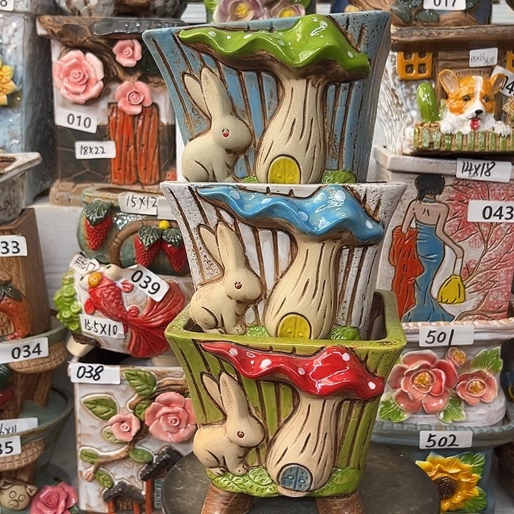 粗陶材质多肉花盆