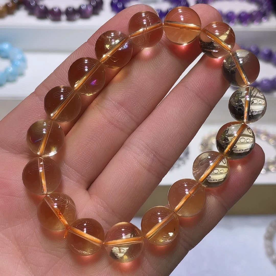 水晶手链未镶嵌巴西暴力黄12.8