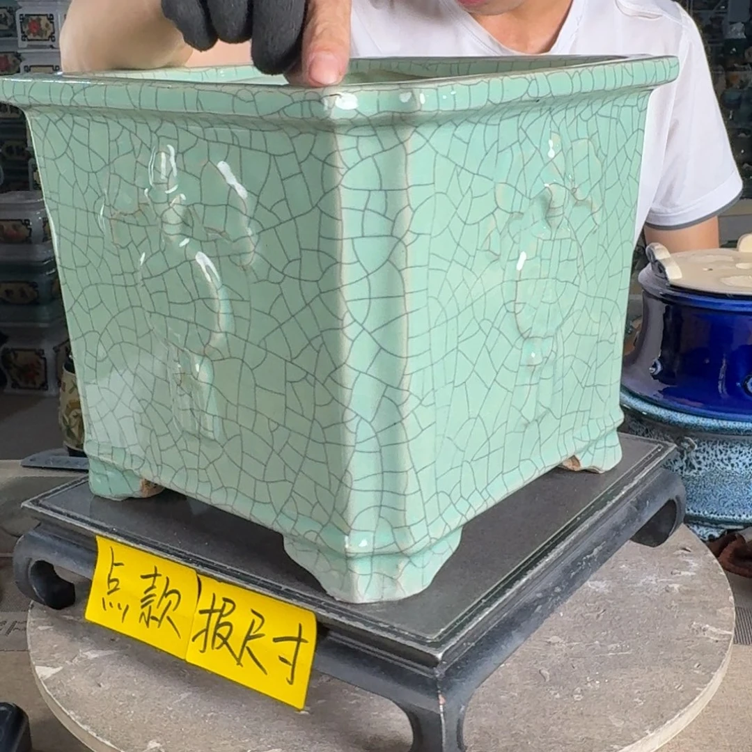 一风堂石湾花盆 内24*21釉裂微瑕