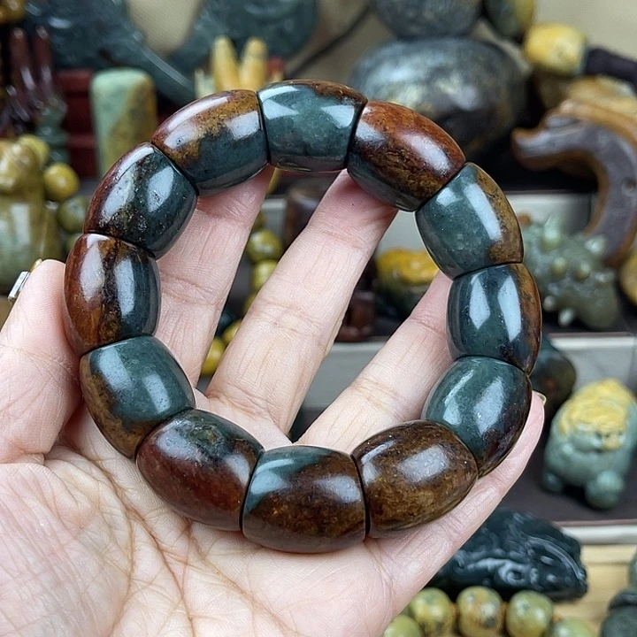 岫岩河磨玉（透闪石质玉）手串未镶嵌赏**秋