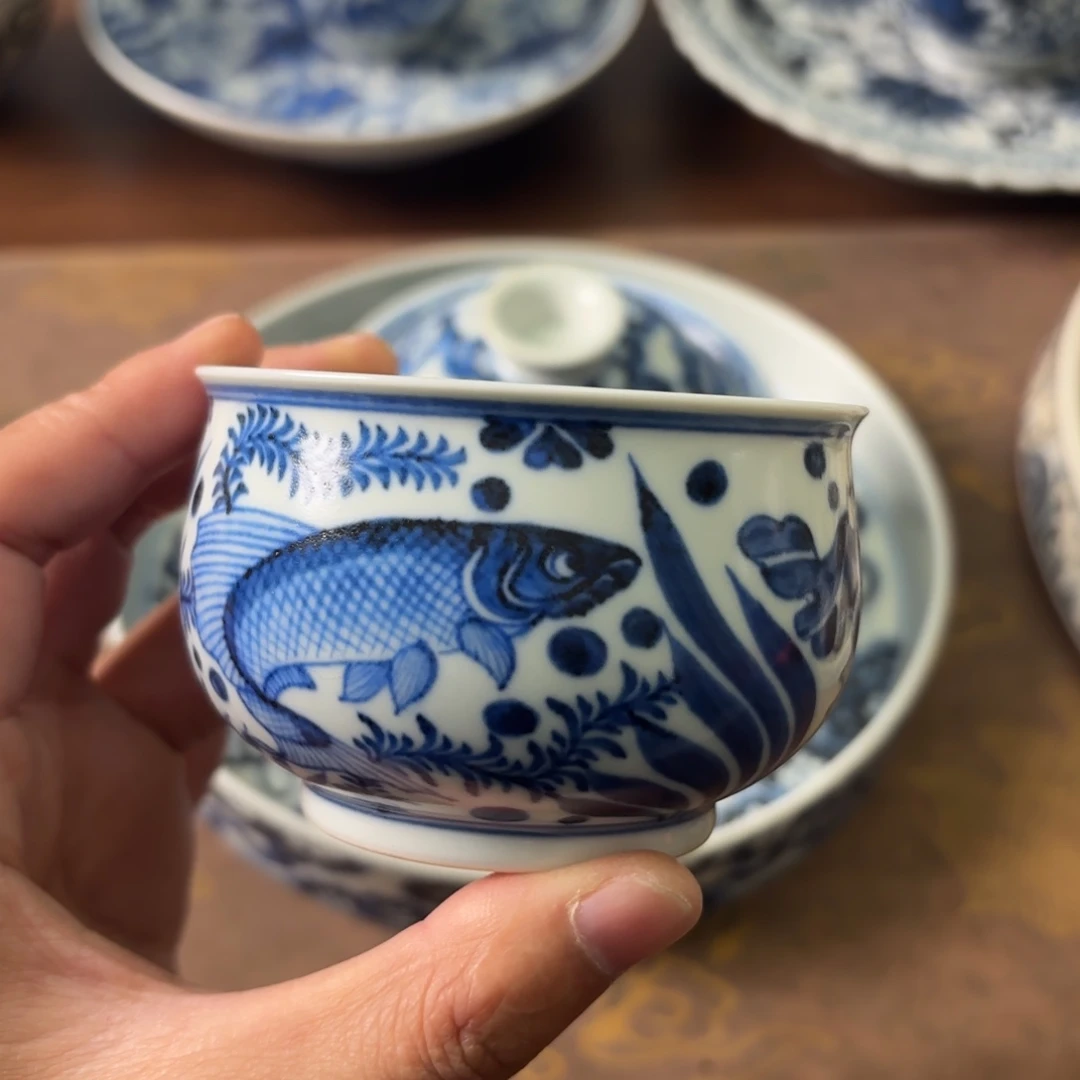 陶摆件景德镇手绘茶器大炉式杯