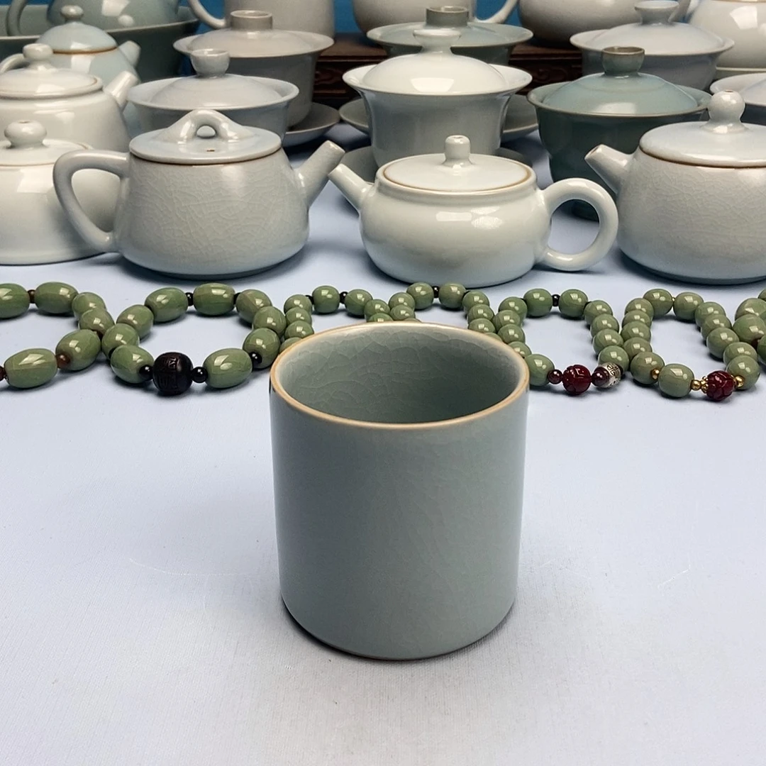 杯天青釉直桶杯原矿原釉原产地