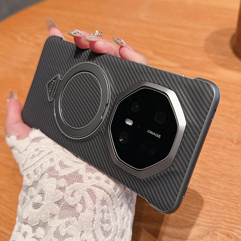 适用华为mate70rs非凡大师手机壳超薄新款磁吸支架半包无边框高档