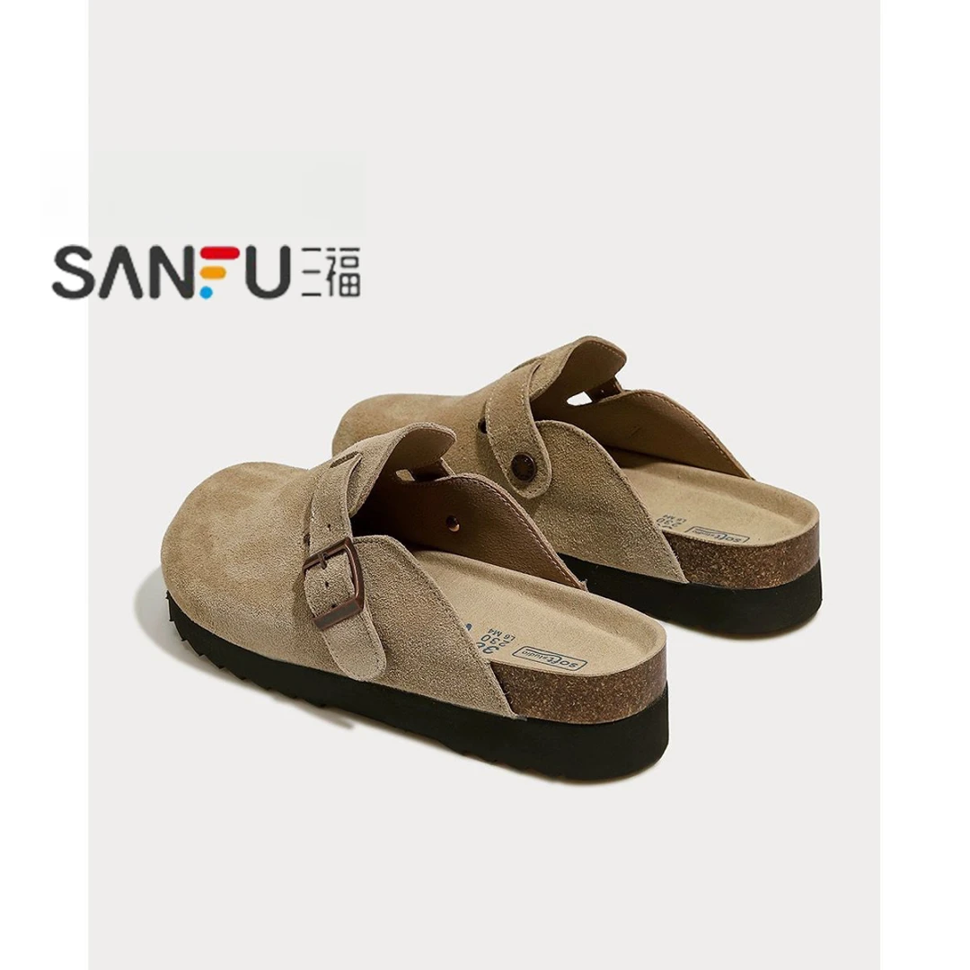 三福勃肯鞋子女2025新款爆款厚底拖鞋女外穿女百搭博肯半拖鞋