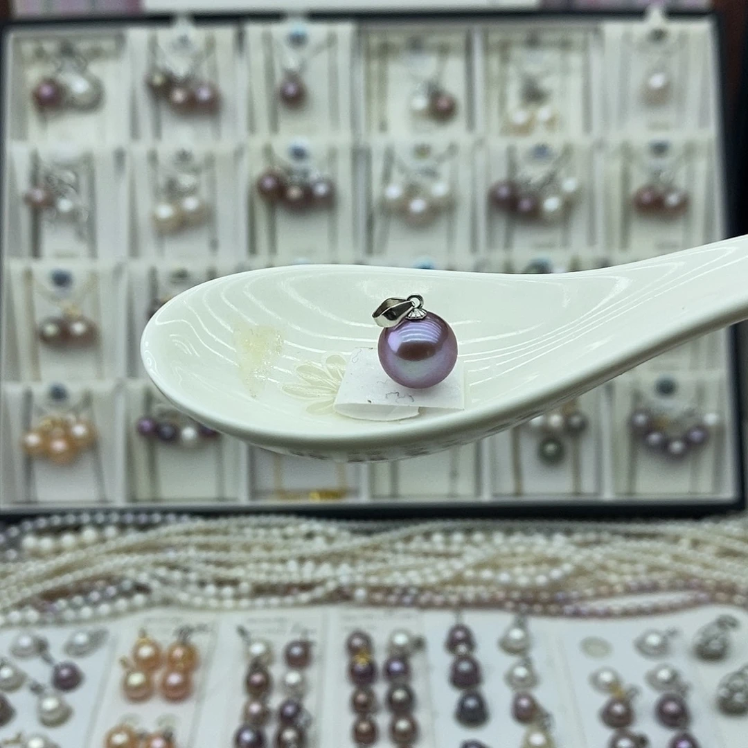 吊坠(不含链)银S925镶嵌淡水珍珠