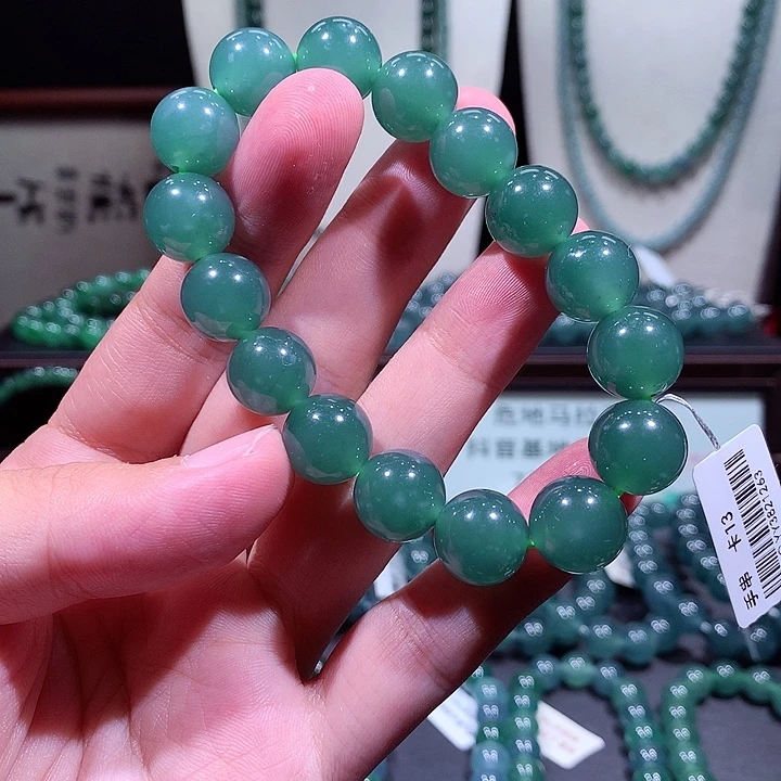 翡翠未镶嵌手链天然翡翠珠链13