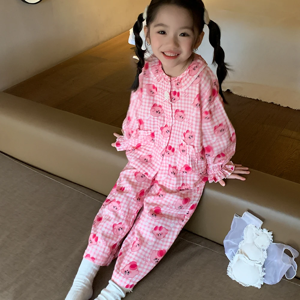女童睡衣a类纯棉春秋款儿童家居服全棉女童家居服春秋75