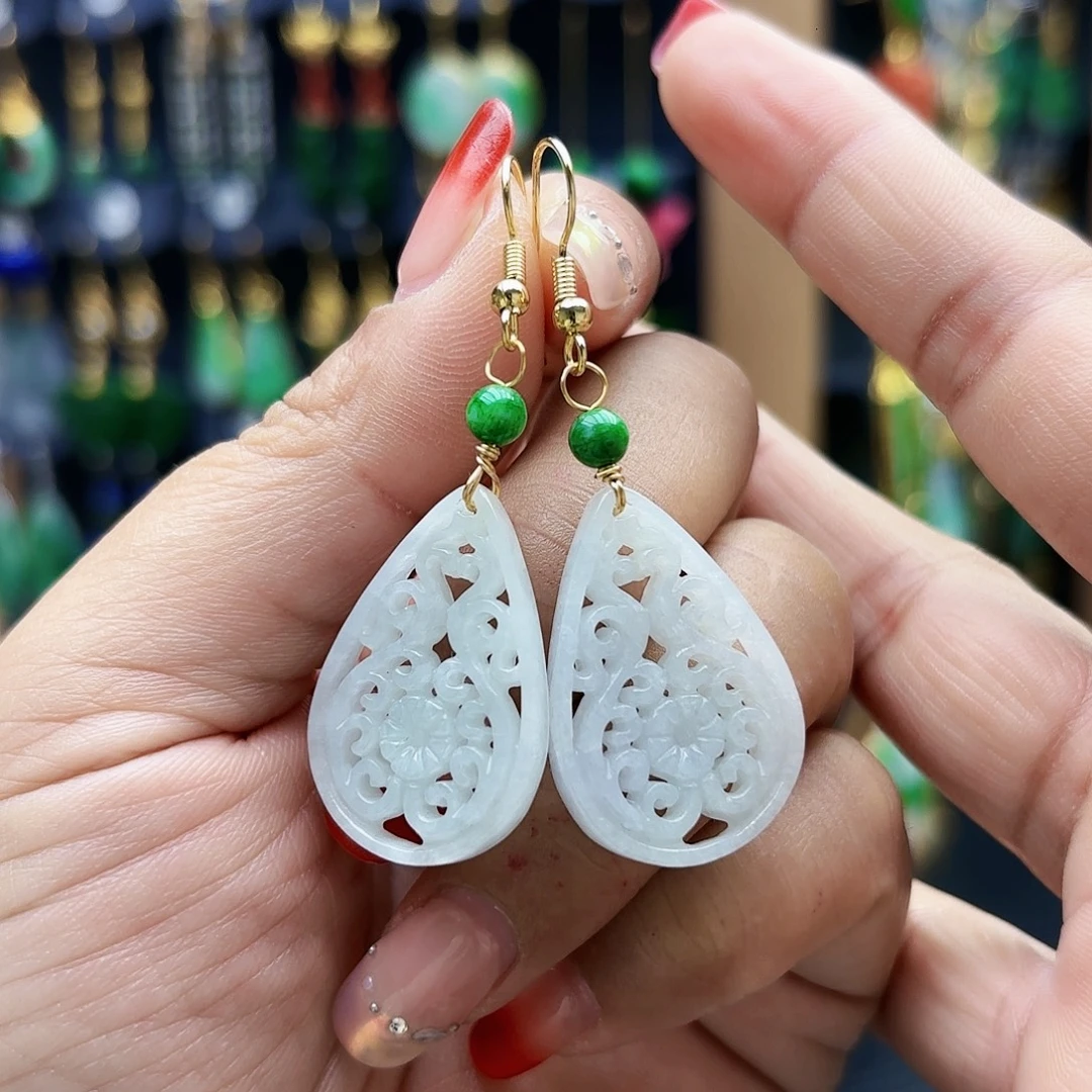 翡翠未镶嵌耳饰耳坠