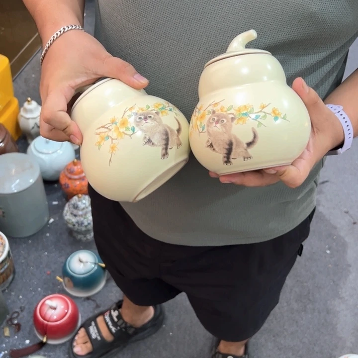 瑕疵福利品陶瓷茶叶罐介意勿拍