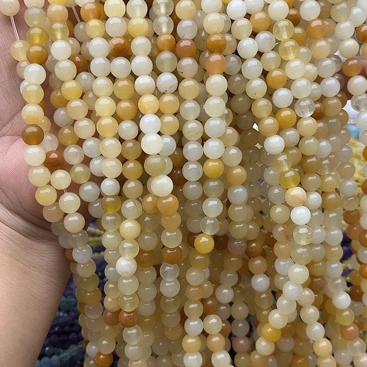 玛瑙/玉髓未镶嵌珠宝半成品2条6mm左右金丝玉