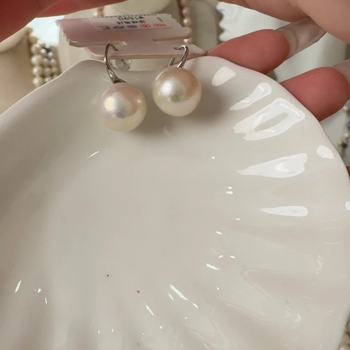 淡水珍珠耳饰银S925镶嵌59号