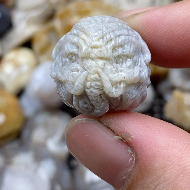 颈饰未镶嵌硅化珊瑚（珊瑚玉）通孔