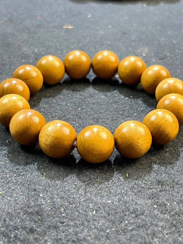 D008小叶金丝楠枯木老料15mm×15颗单圈手串