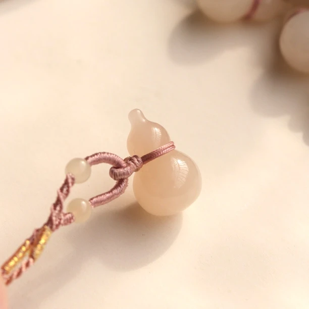 【梦中情葫】瑾玉和田玉藕粉葫芦吊坠约18*11可爱多样性发一C0741-1