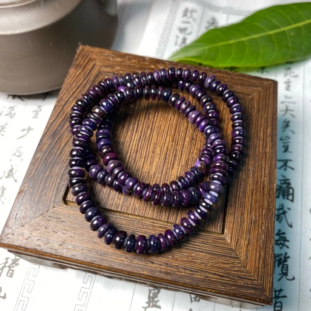 【工厂】南非苏纪石舒俱来老料算盘珠手串 多样性发一/P113