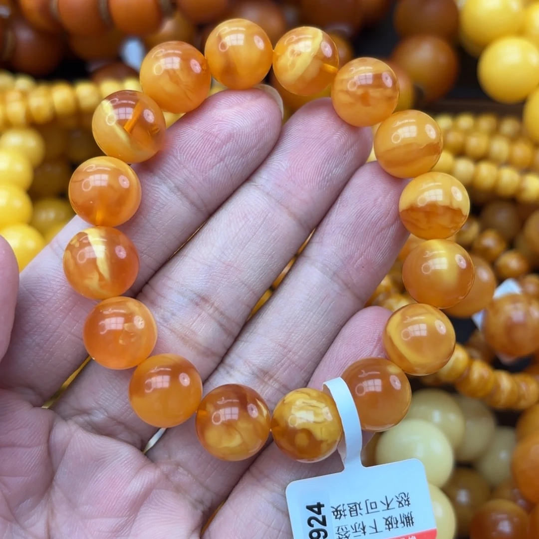 琥珀未镶嵌手链蜜蜡