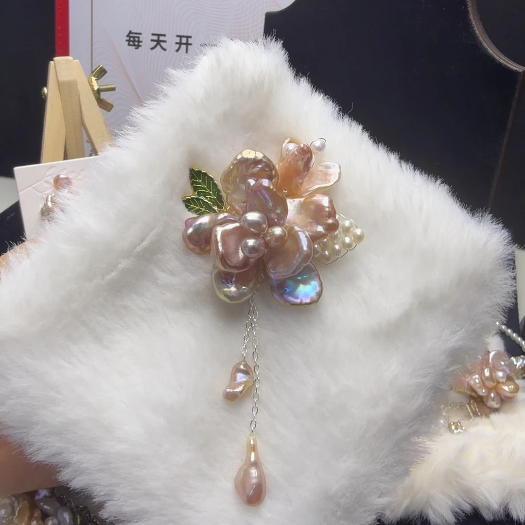 琉璃纯铜合金胸针