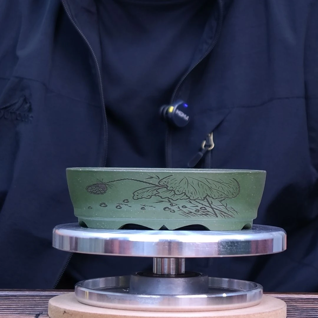 紫砂花盆同喜同喜