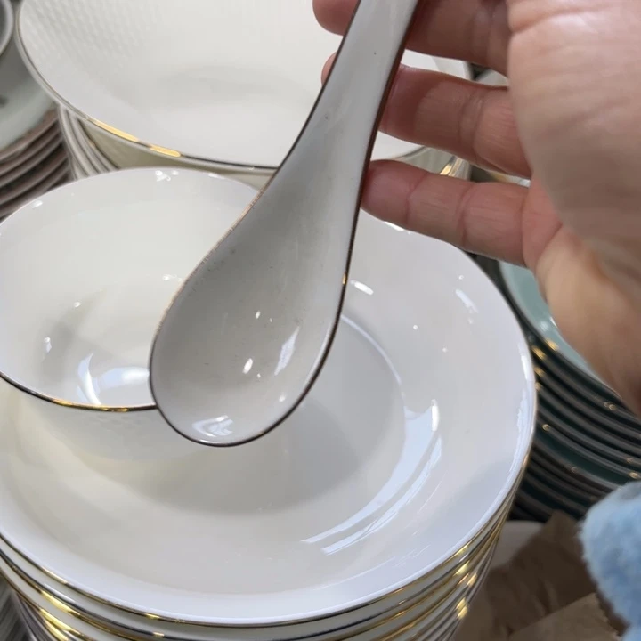 瓷片秒金小勺十个