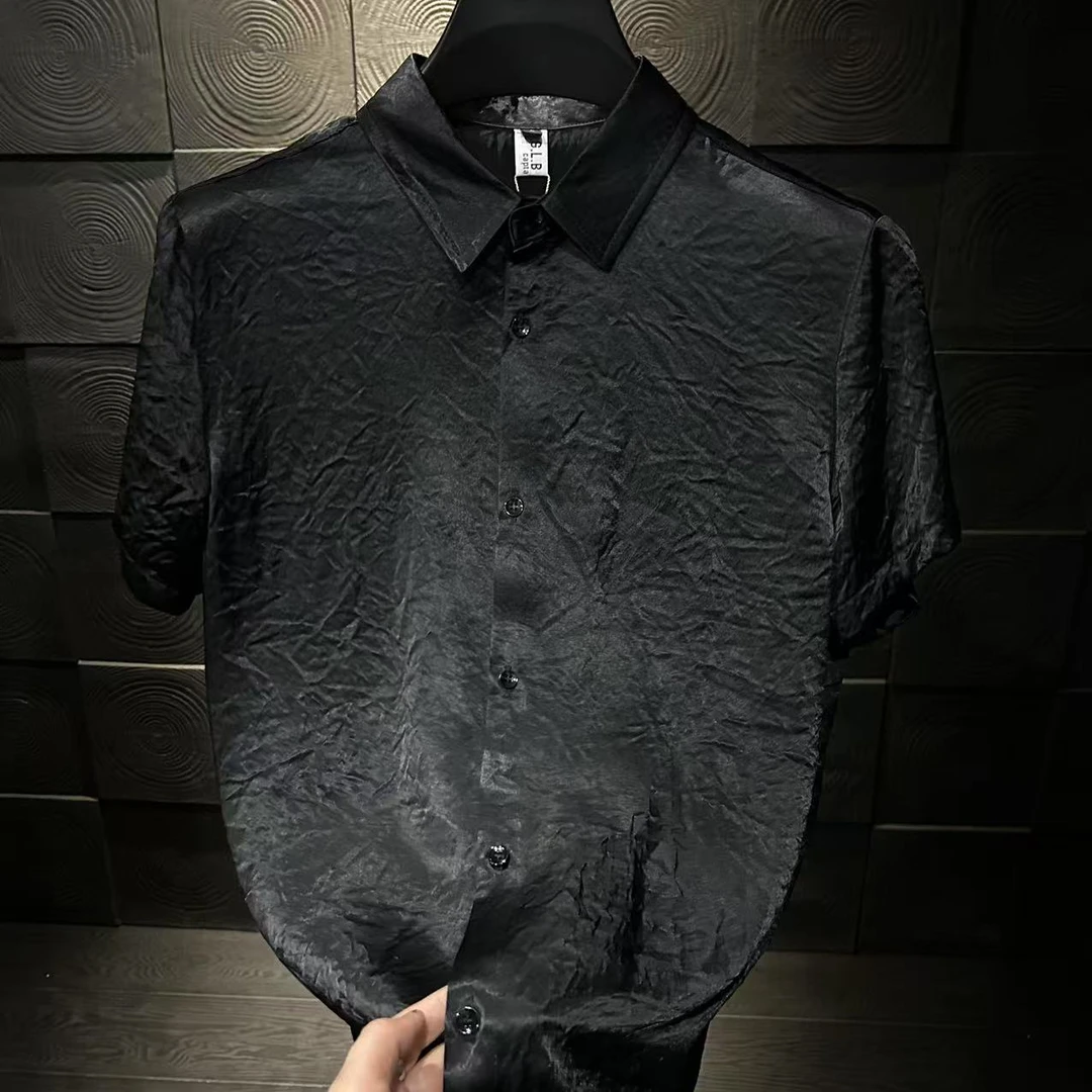 【轻奢】100醋酸翻领短袖