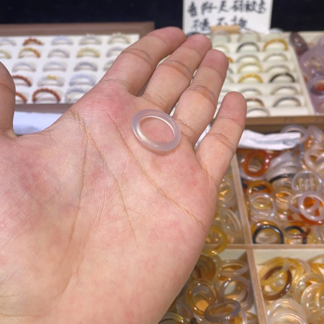 玛瑙/玉髓戒指未镶嵌12号港12