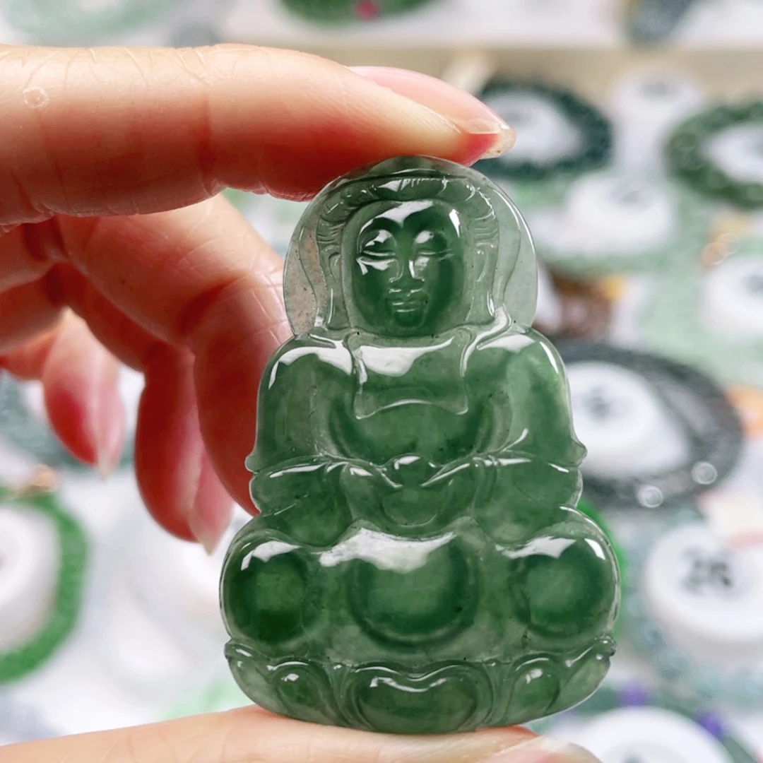 翡翠未镶嵌颈饰天然翡翠观音