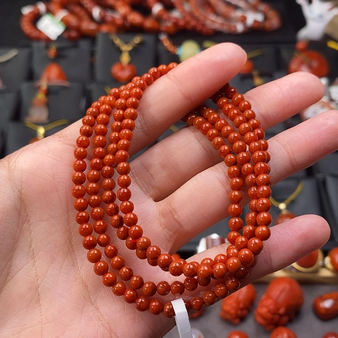 南红玛瑙未镶嵌四川凉山多圈3.9mm