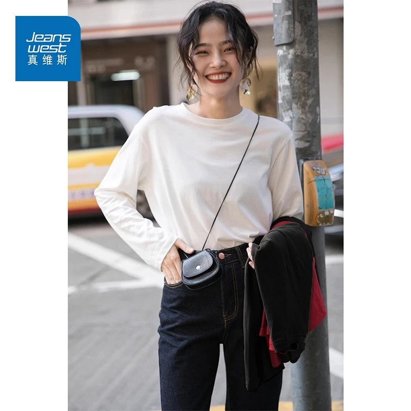 真维斯女装2025年新款女士纯棉长袖韩系ins风清冷系轻奢百搭上衣