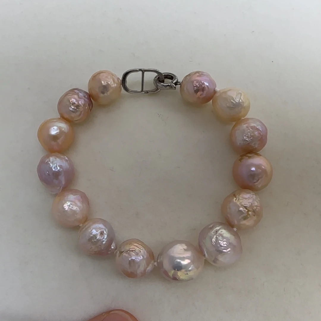 手链银S925镶嵌淡水珍珠