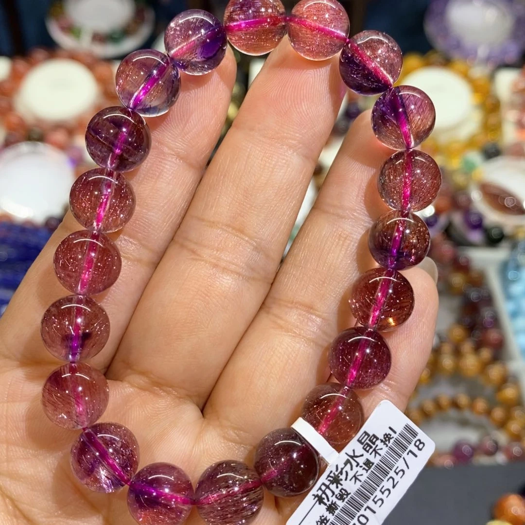 水晶手链未镶嵌紫粉共生