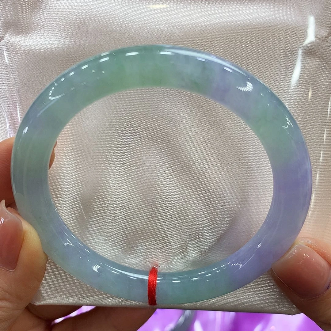 翡翠未镶嵌手镯57圆条两天鉴赏