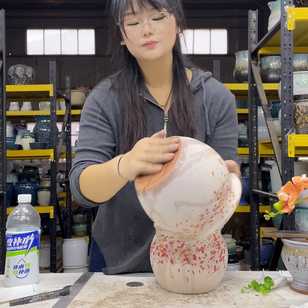 宜兴紫砂粗陶花盆