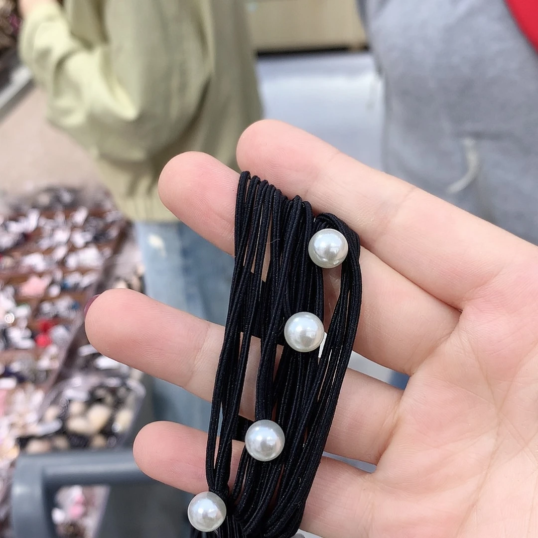 布艺非金属泡菜珠子发绳5只