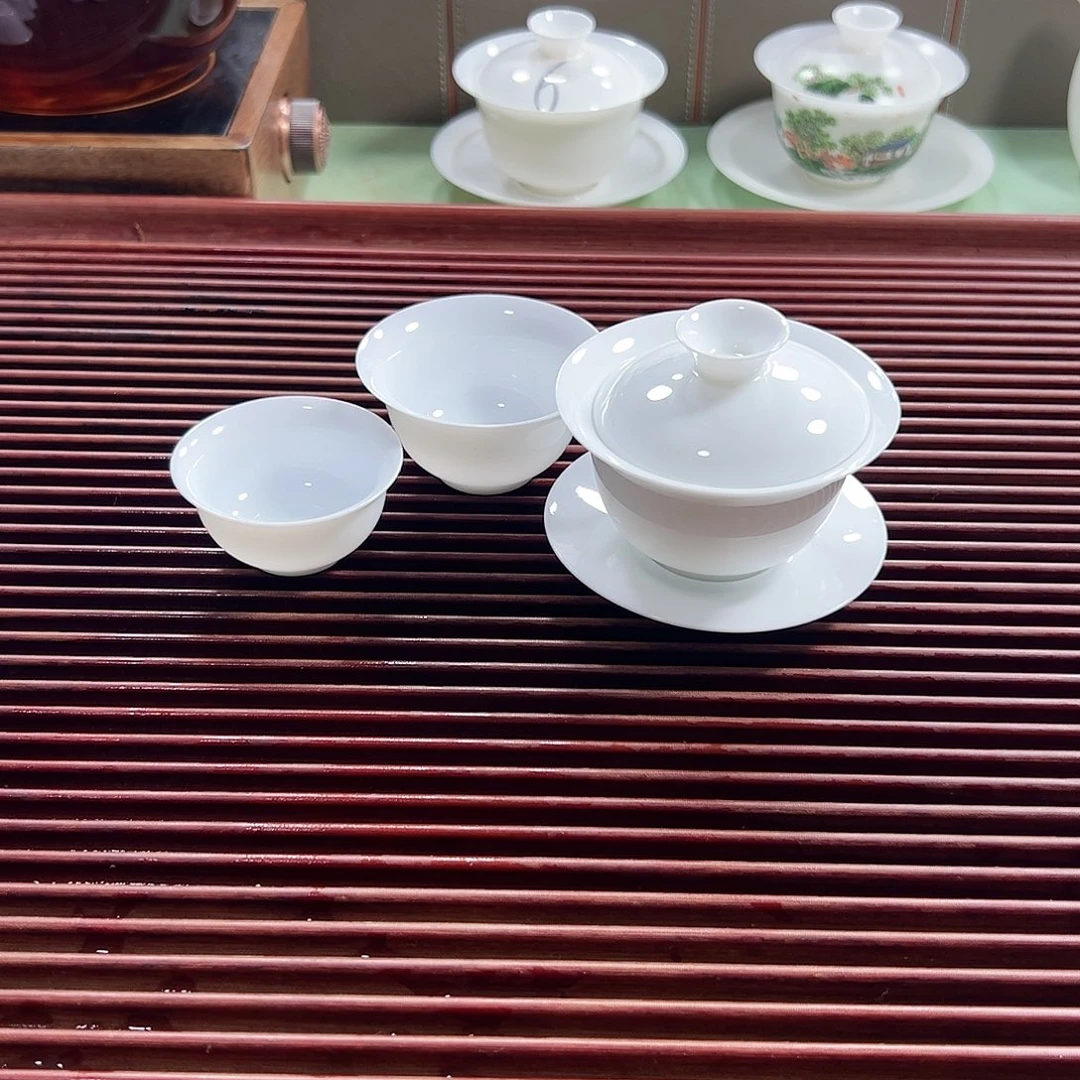 7501高白瓷100ml盖碗➕50ml杯子➕40ml杯子