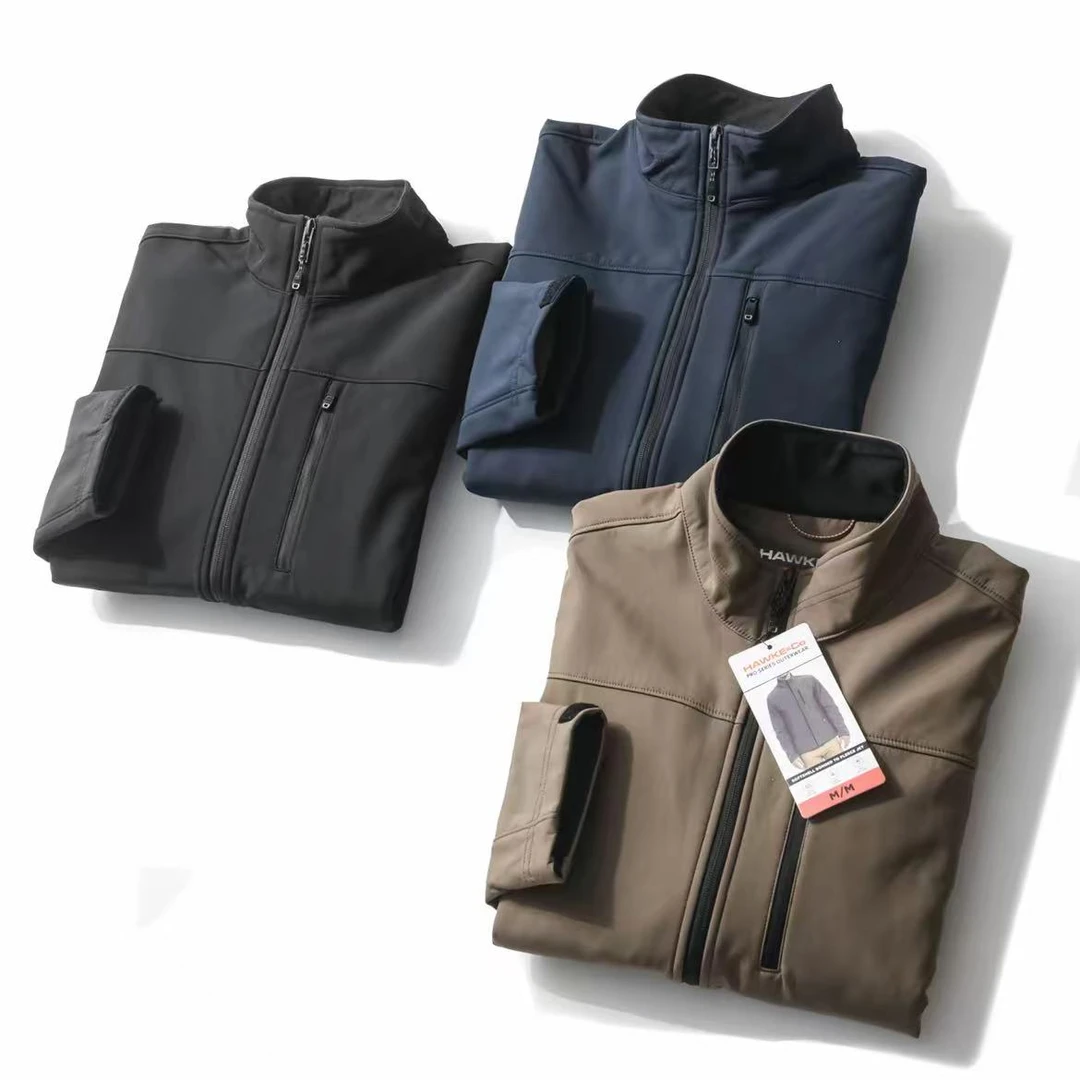 美式户外休闲防风防泼水立领加绒保暖软壳衣外套