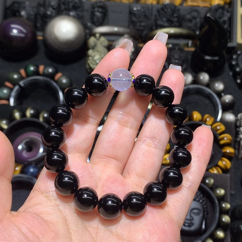 【闪购商品】黑曜岩手链未镶嵌静**深