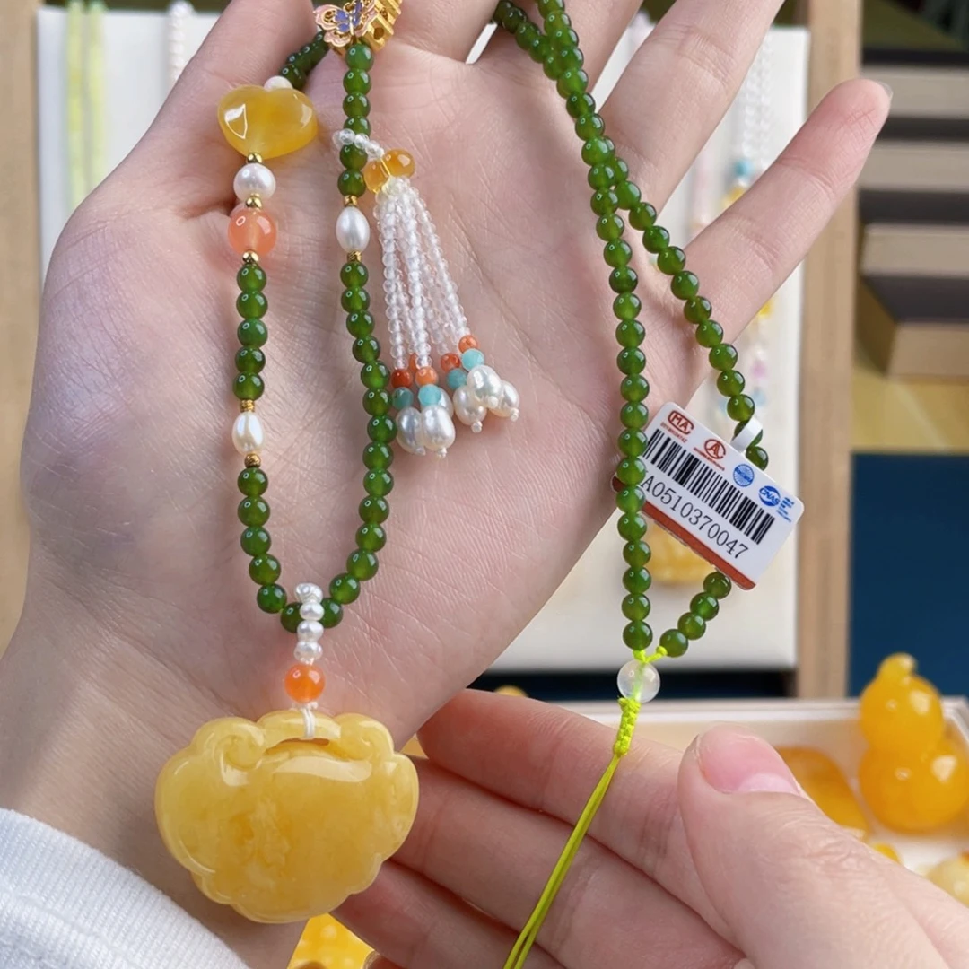 蜜蜡未镶嵌裸石蜜蜡如意吊坠