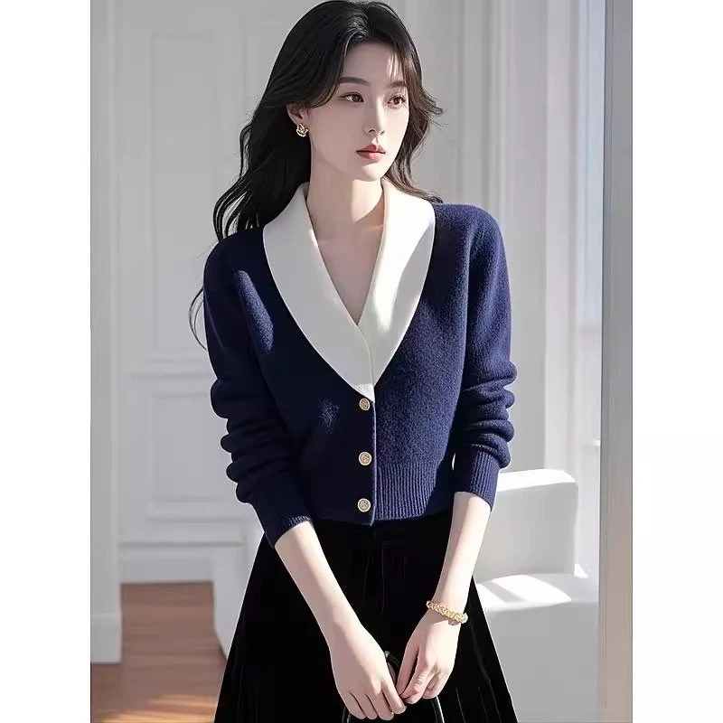 YY#慵懒风毛针织衫女设计感春季新款内搭好看上衣毛衣DY12379