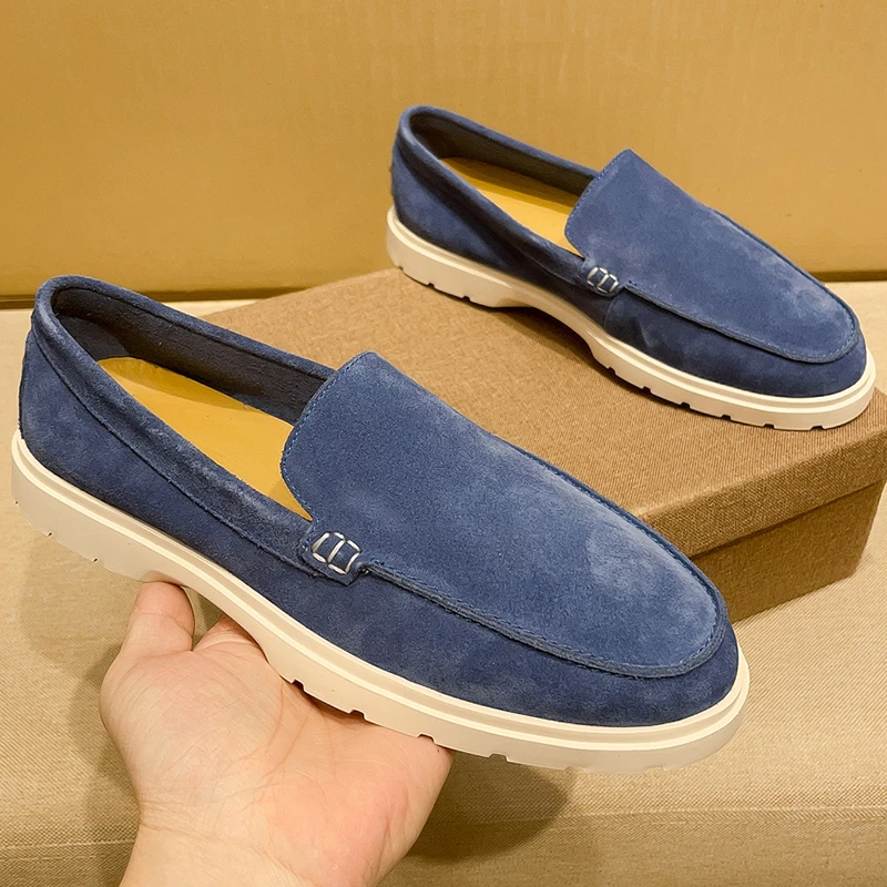 一脚蹬纯色乐福鞋反绒皮时尚舒适豆豆鞋透气防滑耐磨百搭休闲男鞋