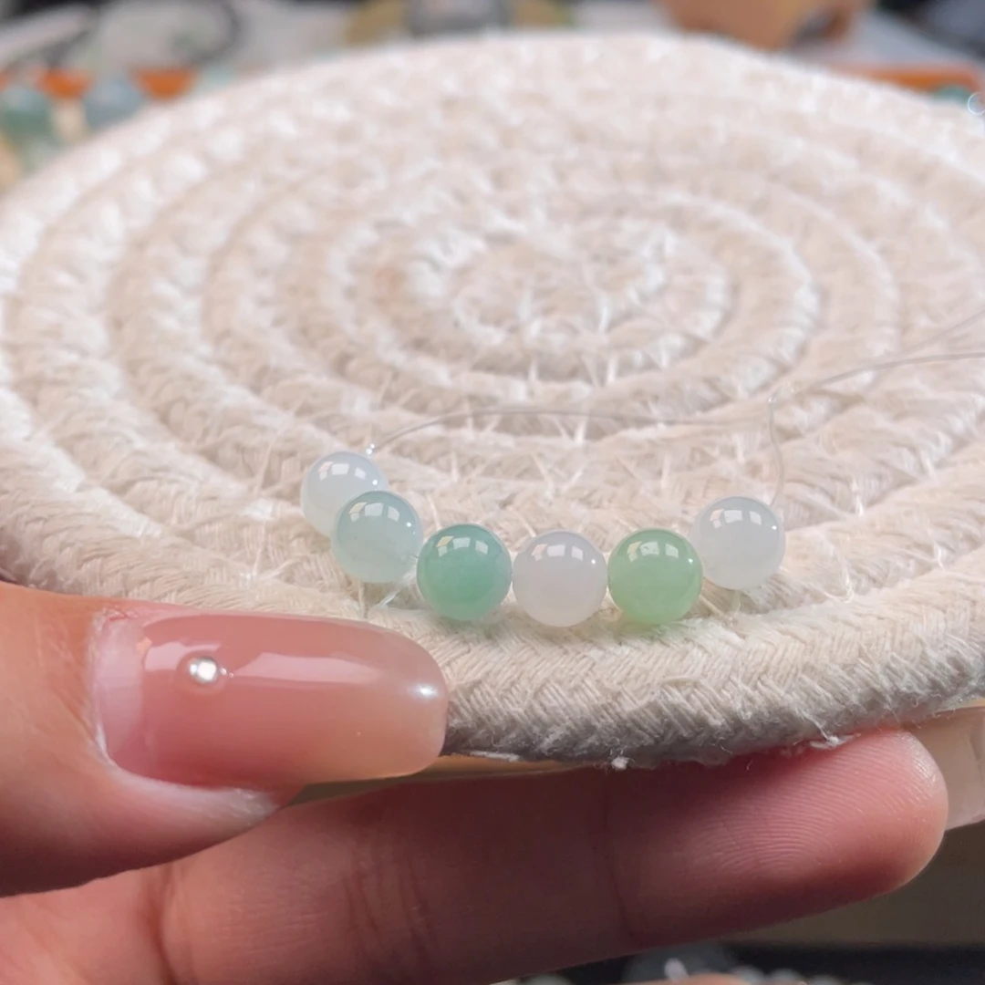 散珠翡翠天然缅甸翡翠a货一组6.5