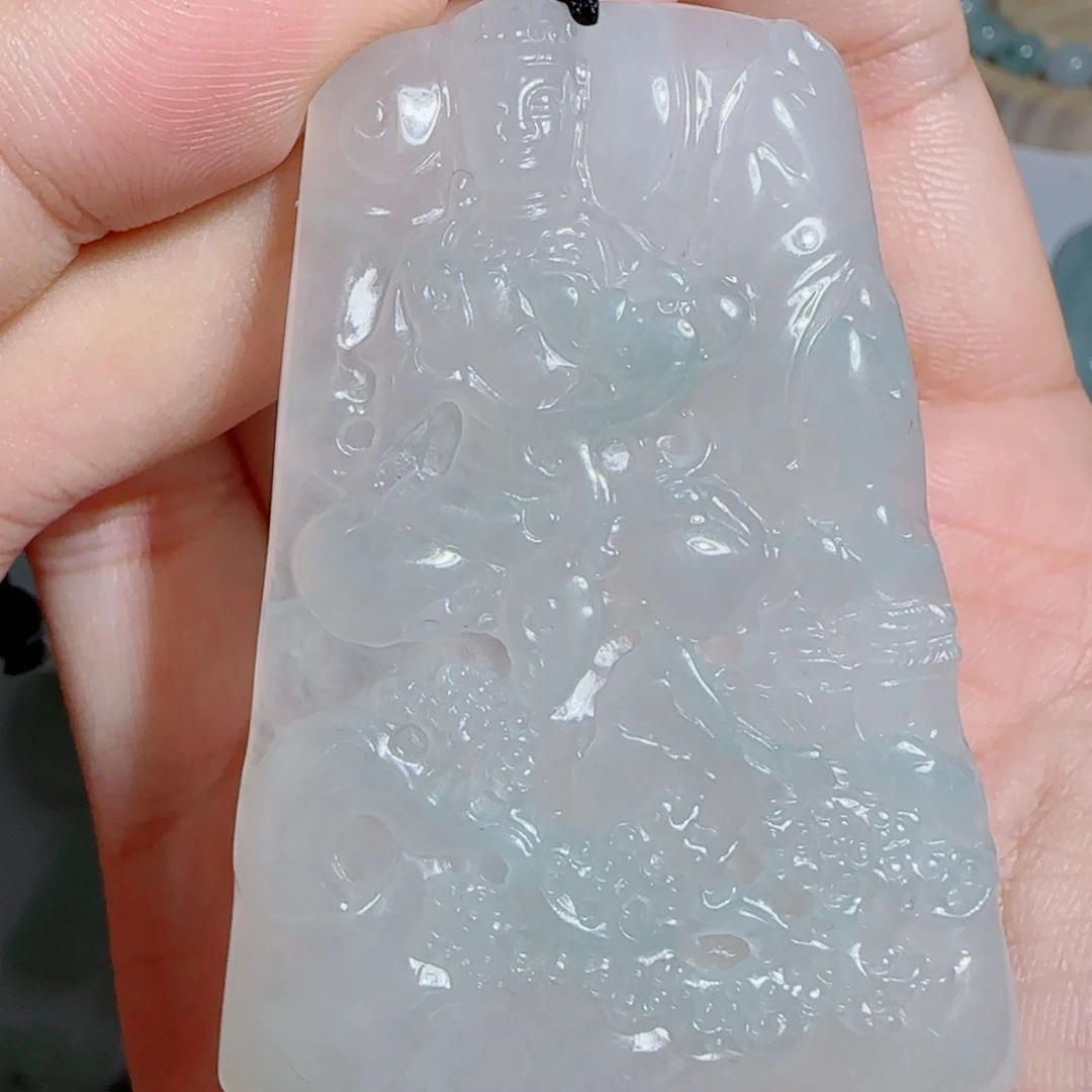 翡翠未镶嵌吊坠(不含链)山水牌